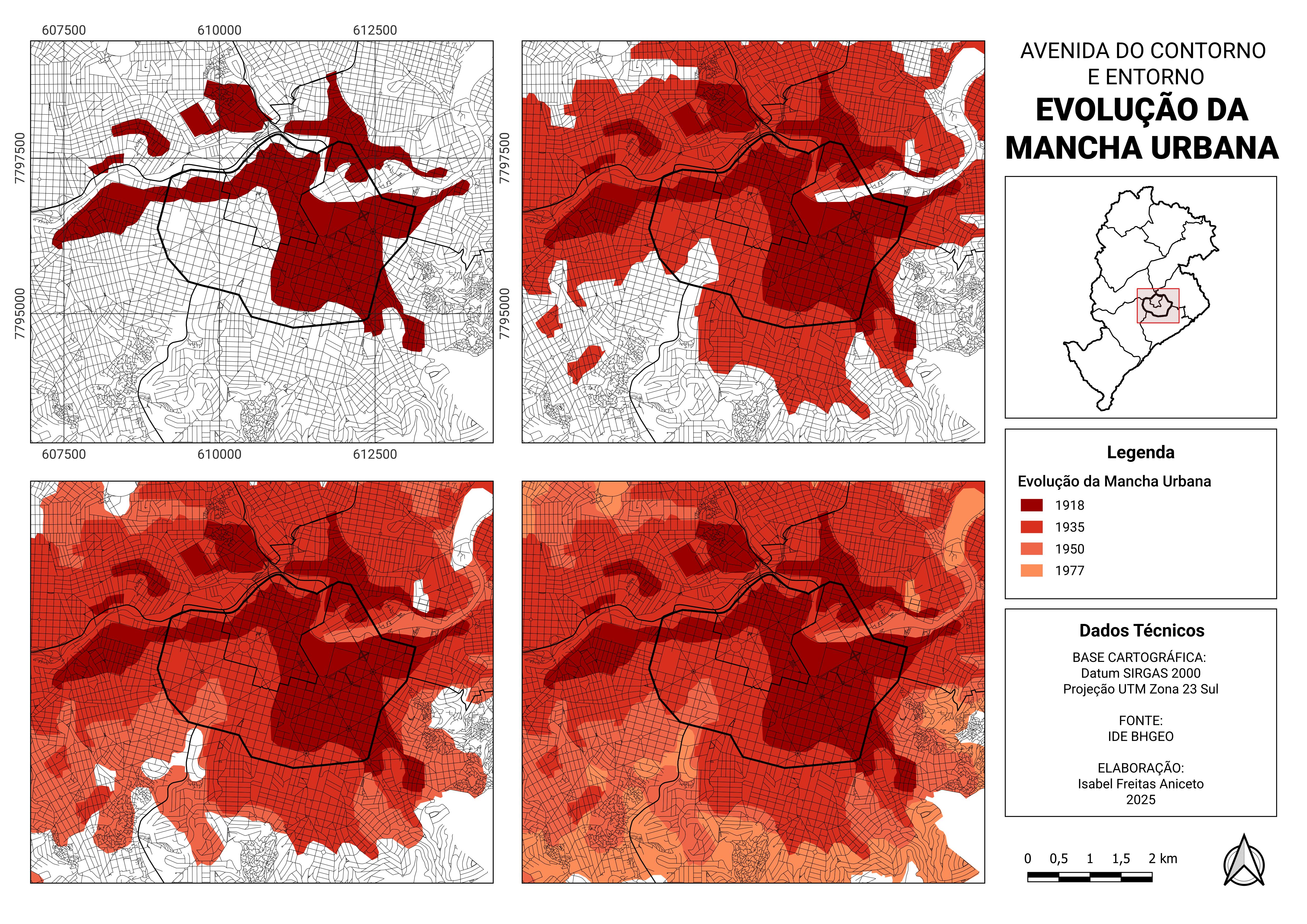 Evolução da mancha urbana #02 | Spatialnode